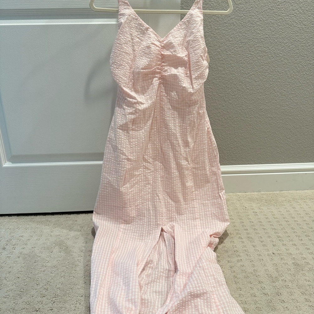 Pink Gingham Maxi Dress